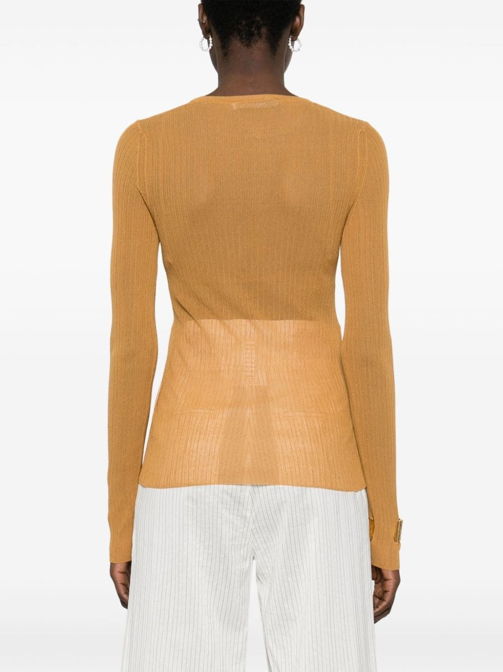 RIBBED SILK SWEATER - 4