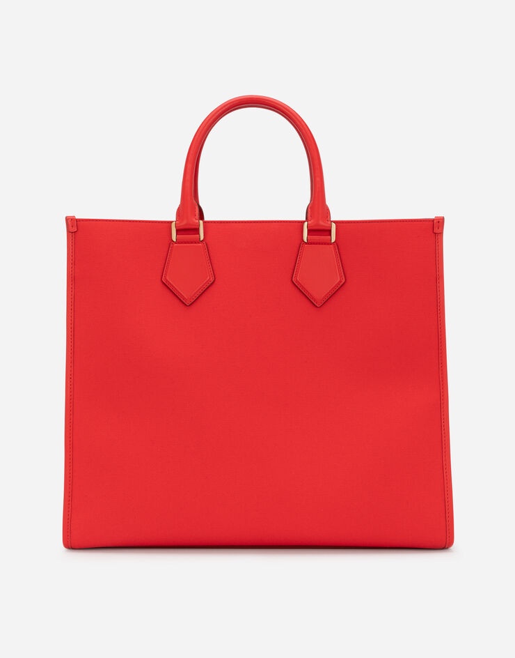 Canvas shopper with calfskin nappa details - 4