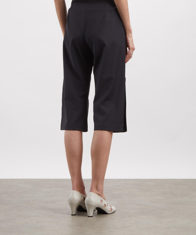 Lumieti Dark Grey Pinstripe Capri Trousers 4