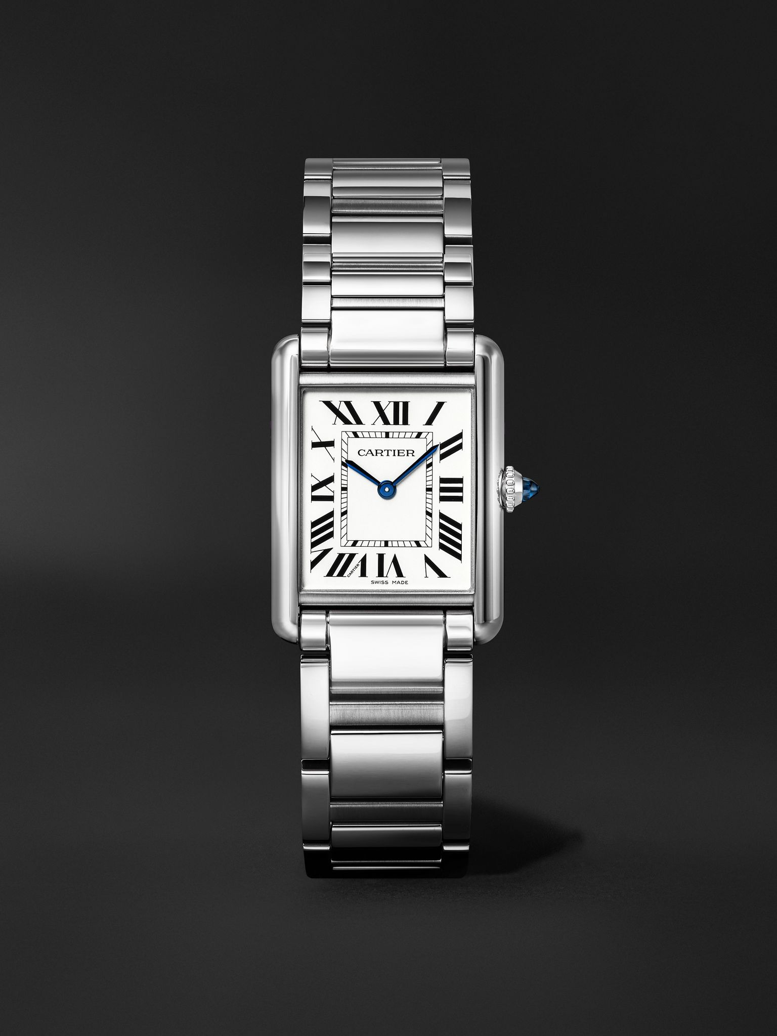 Tank Must de Cartier Large SolarBeat™ 33.7mm Stainless Steel Watch, Ref. No. CRWSTA0122 Gray - 1