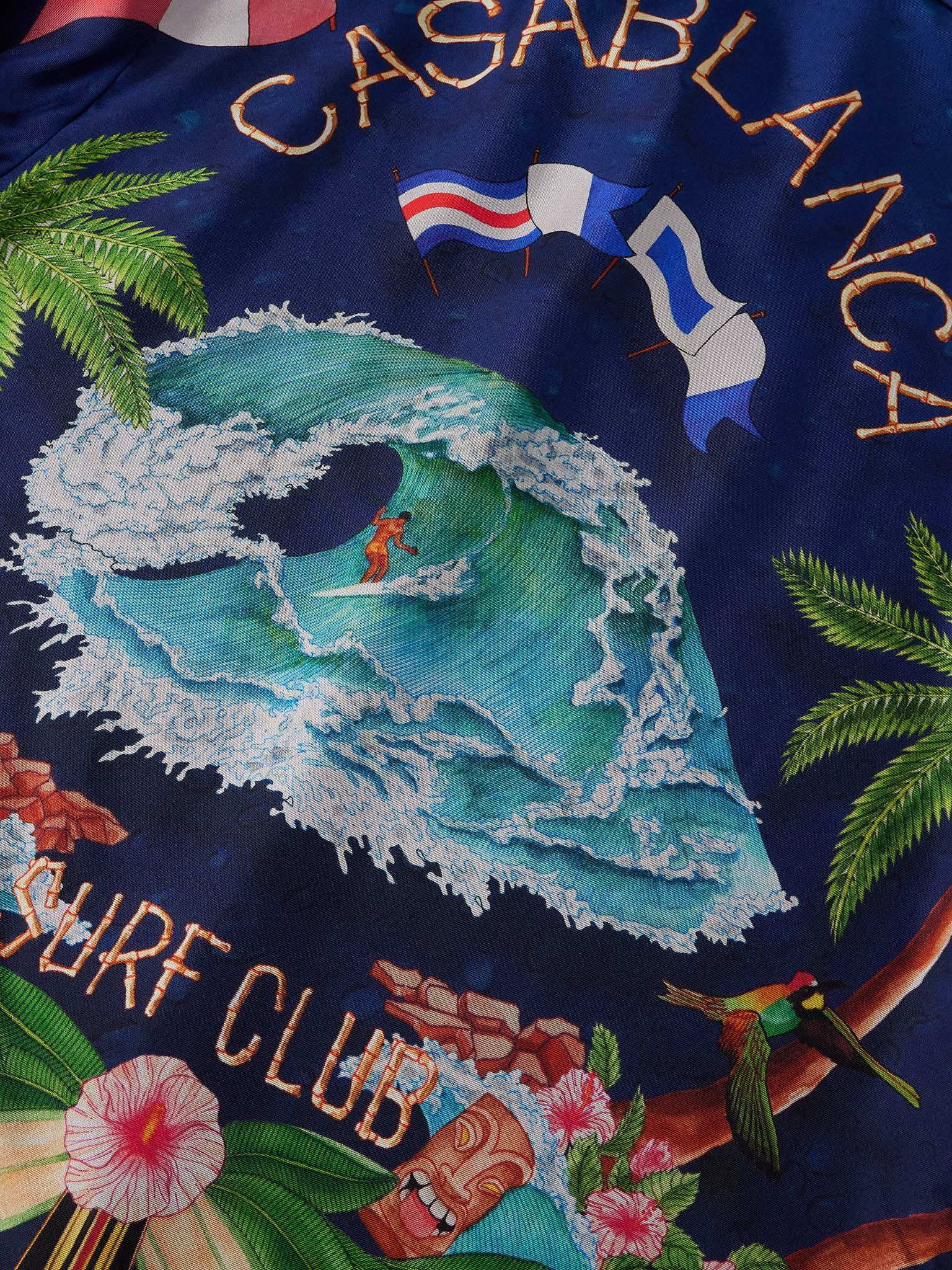 Casablanca Surf Club Printed Silk-Twill Shirt Navy - 5