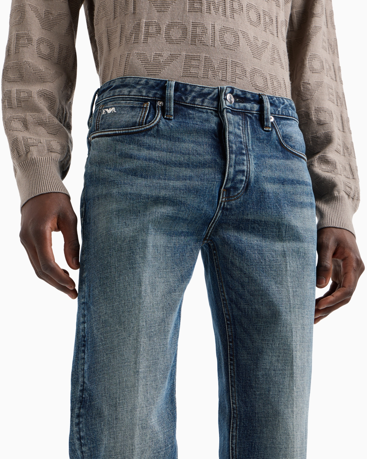 J75 Slim-fit, stone-washed denim jeans with whisker lines - 5