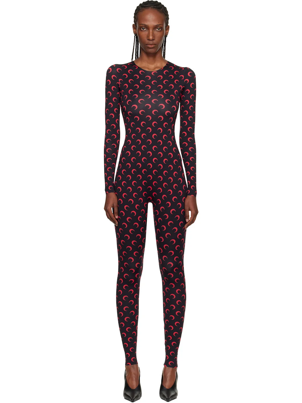 Black Moon Printed Jersey LS Jumpsuit - 1