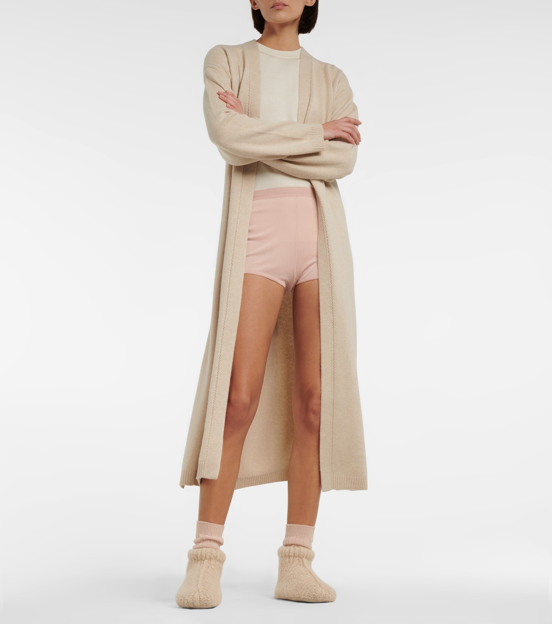 Cashmere and silk jersey shorts - 2