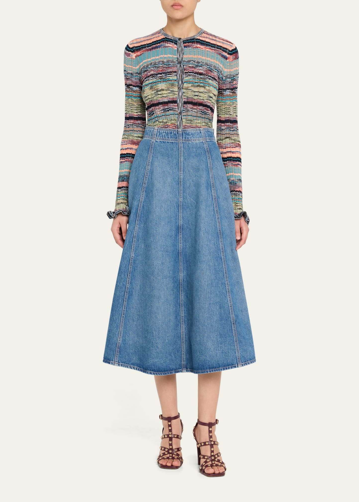 The Uma Denim Midi Skirt - 2