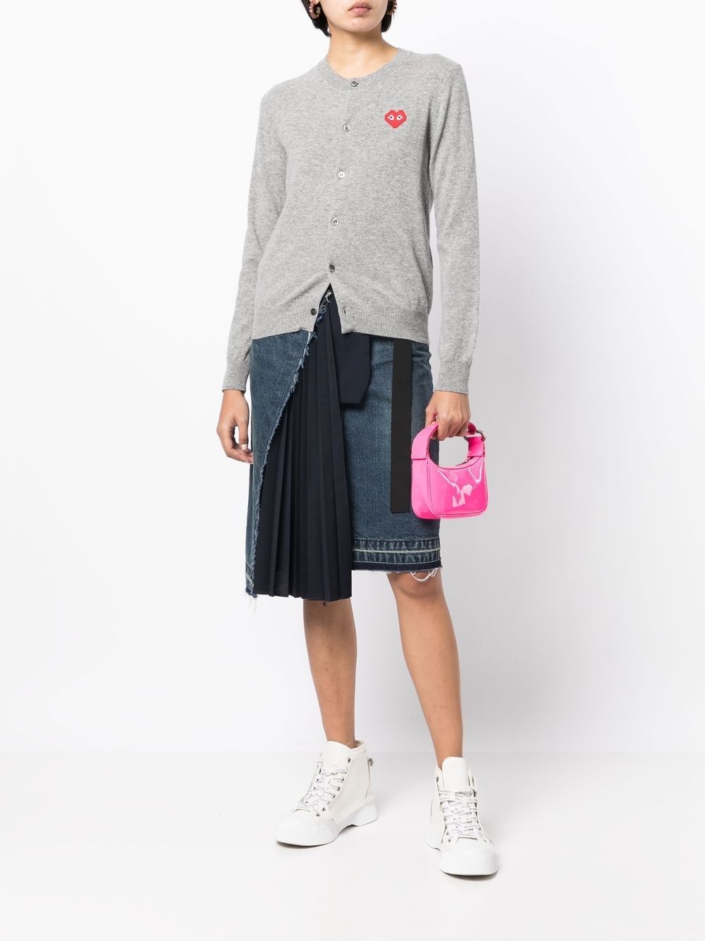 logo-patch cardigan - 2