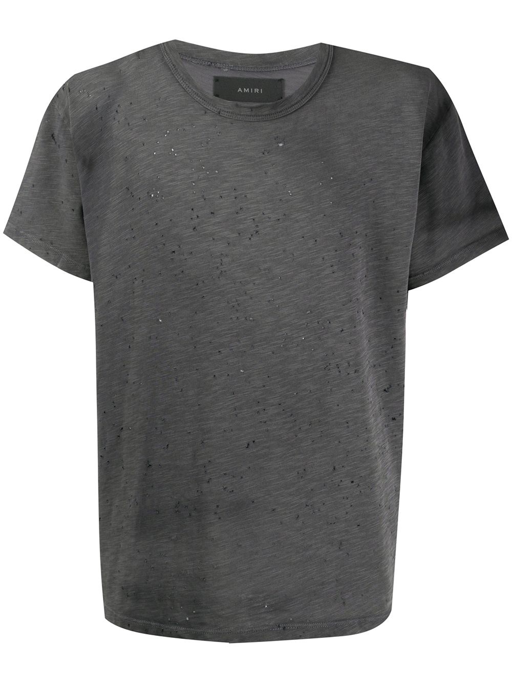 distressed cotton T-shirt - 1