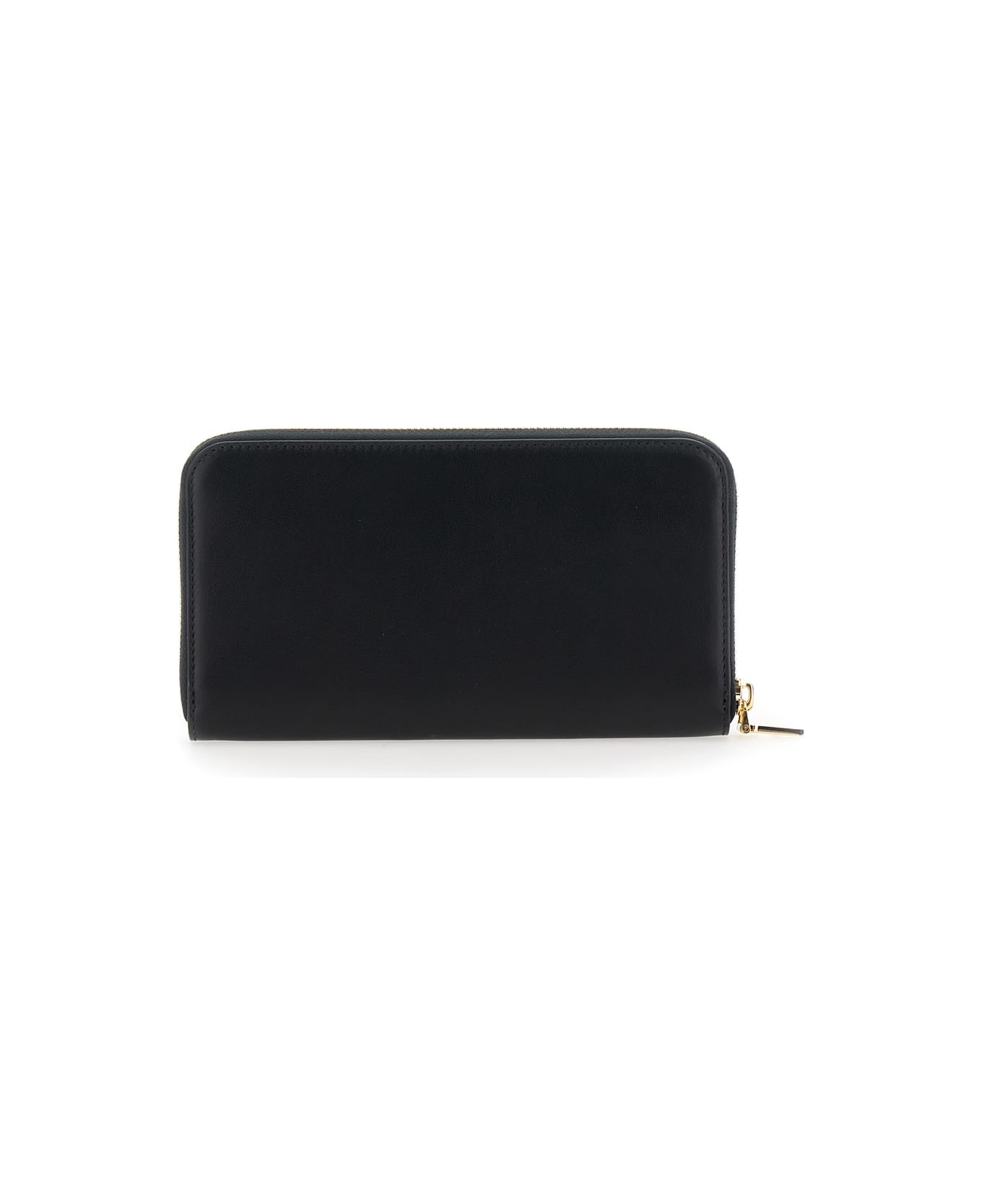 'continental' Black Wallet With Logo Lettering On The Front In Leather Woman - 2