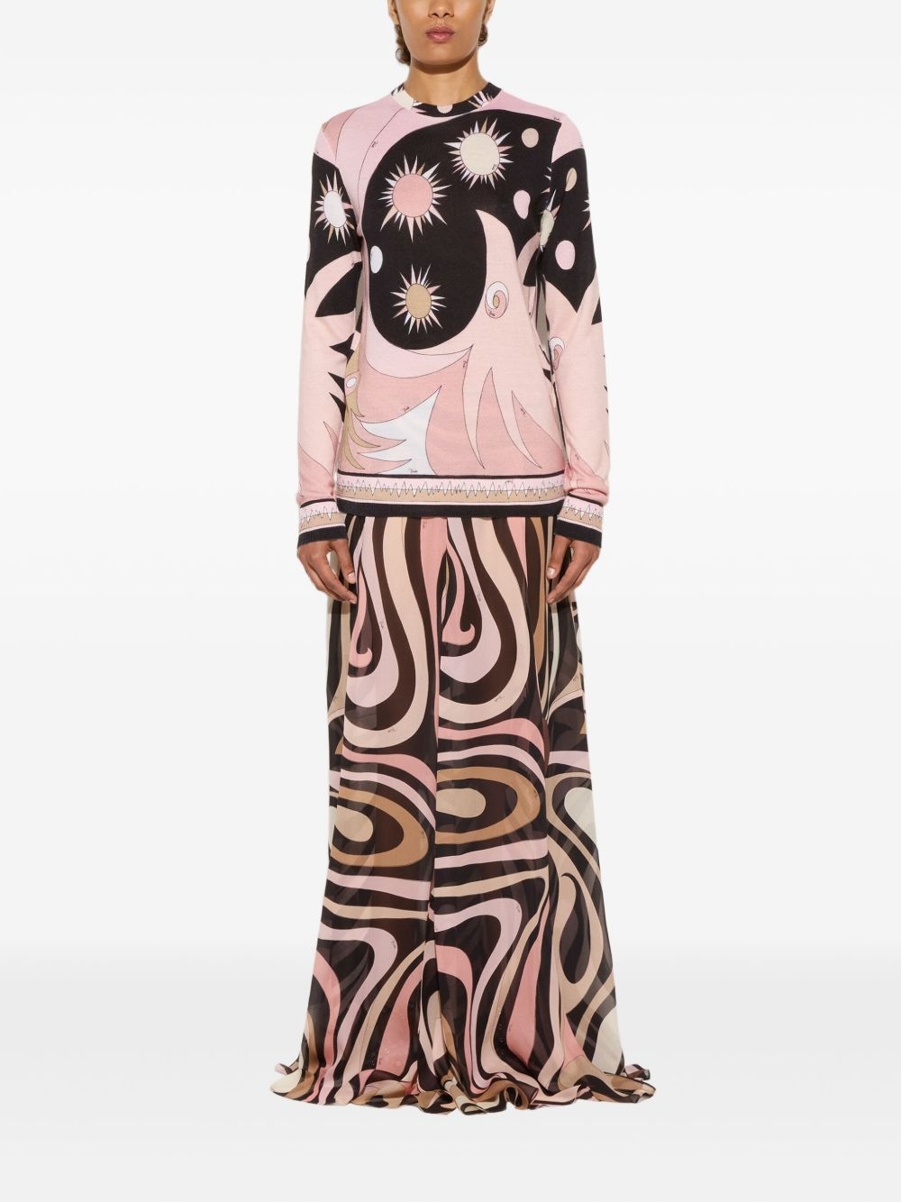 Marmo-print maxi skirt - 2