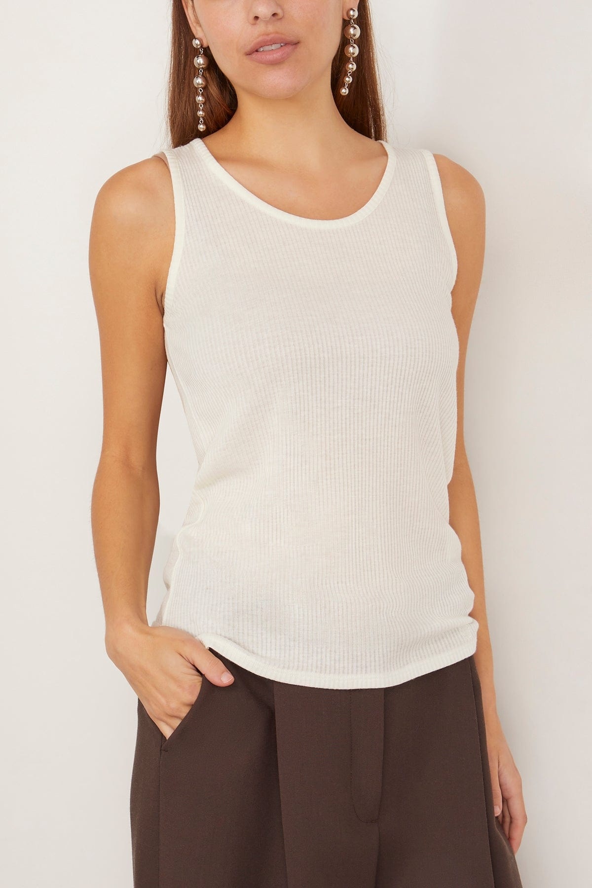 Alicudi Tank Top in Ivory - 3