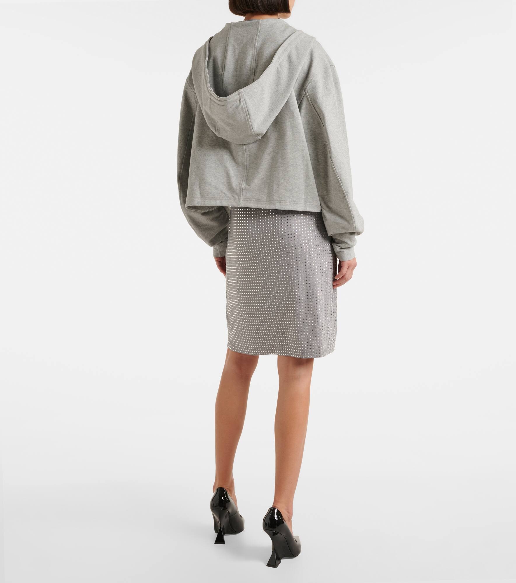 Asymmetric cotton-blend jersey hoodie - 3