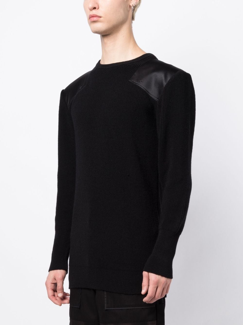 contrasting-patches ribbed-knit jumper - 3