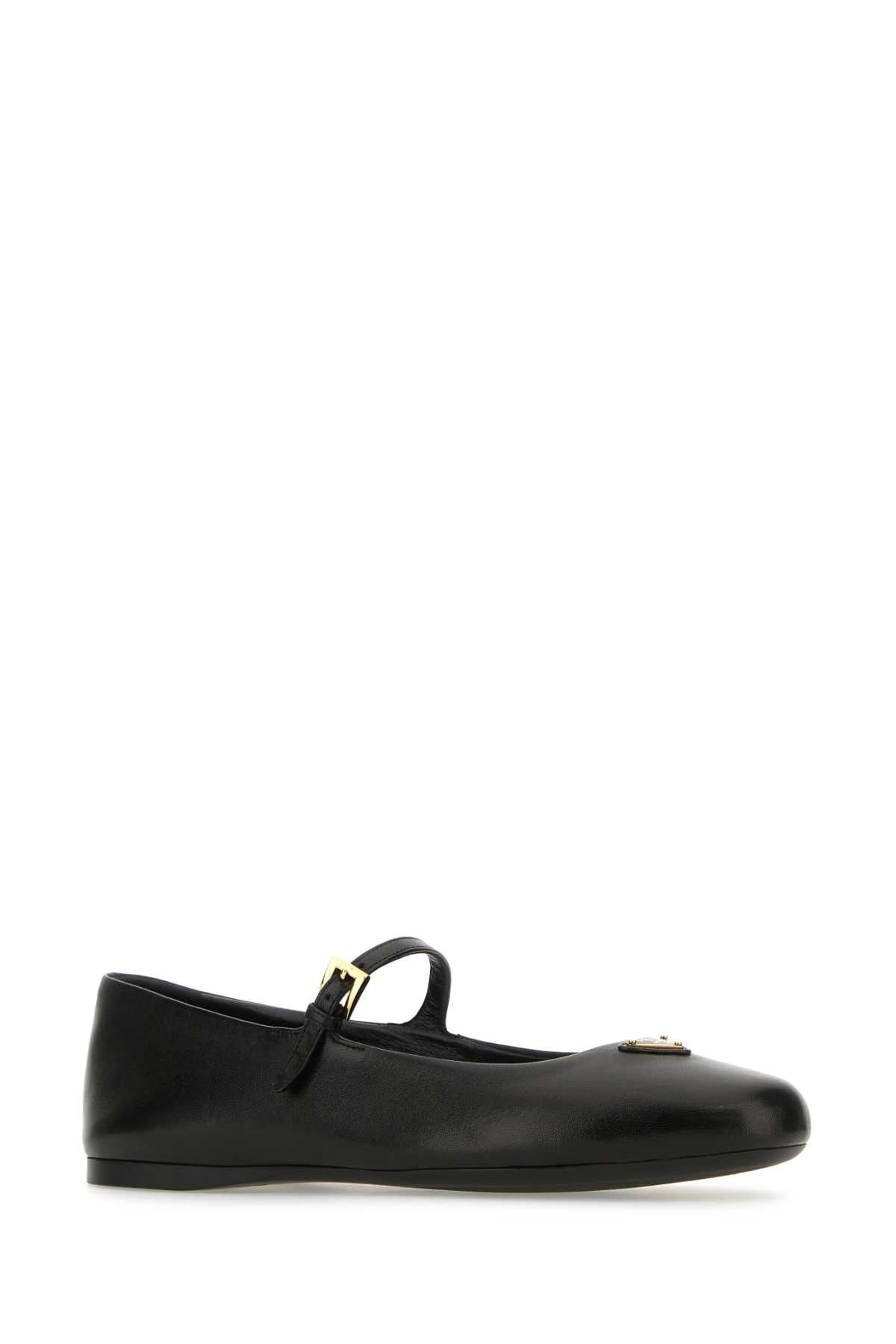 Prada Women Black Nappa Leather Ballerinas - 2