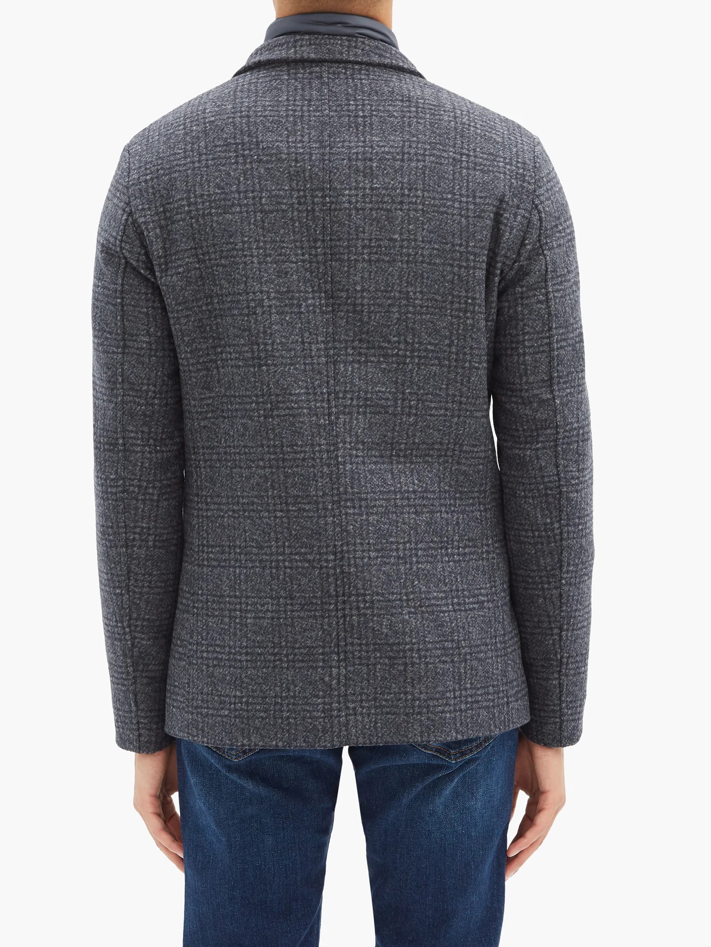 La Giacca checked wool-blend jacket - 5