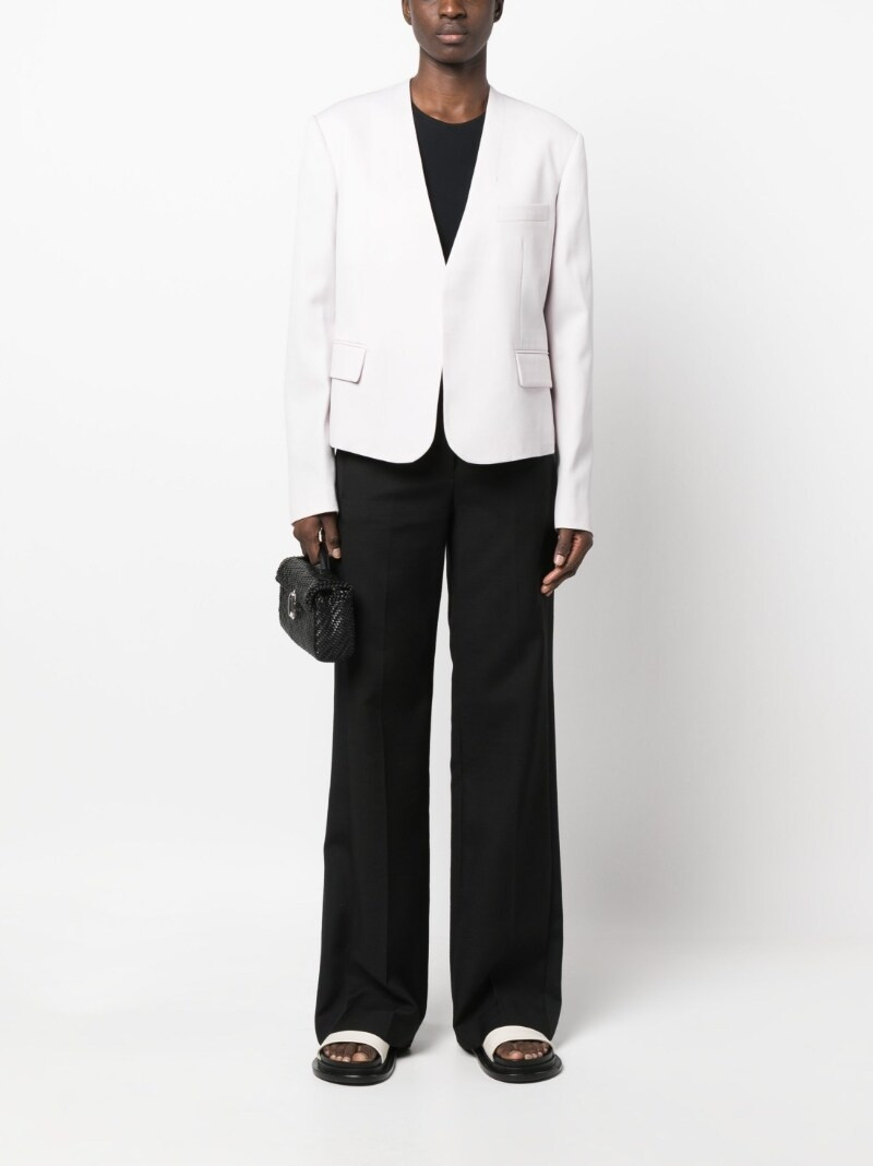 LOW CLASSIC single-breasted collarless blazer outlook