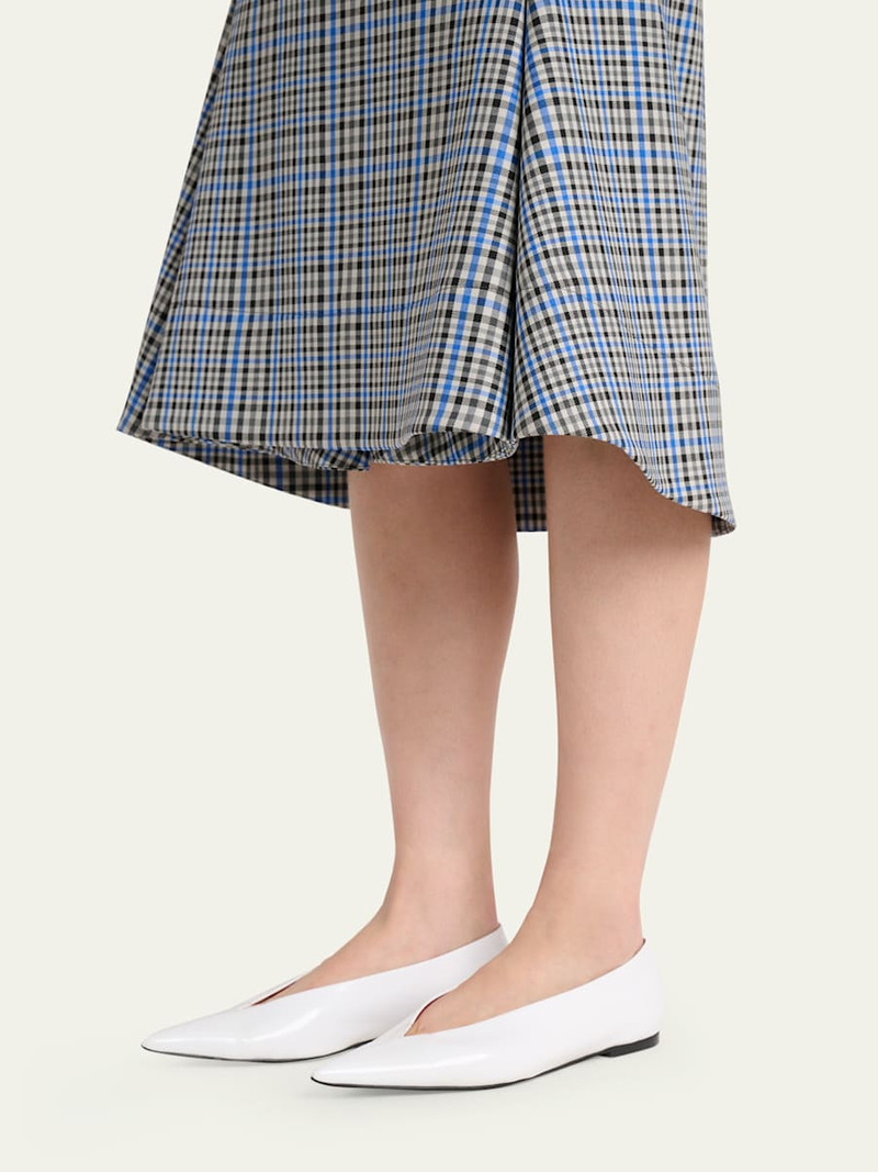 Proenza Schouler Slash Polished Leather Ballerina Flats outlook