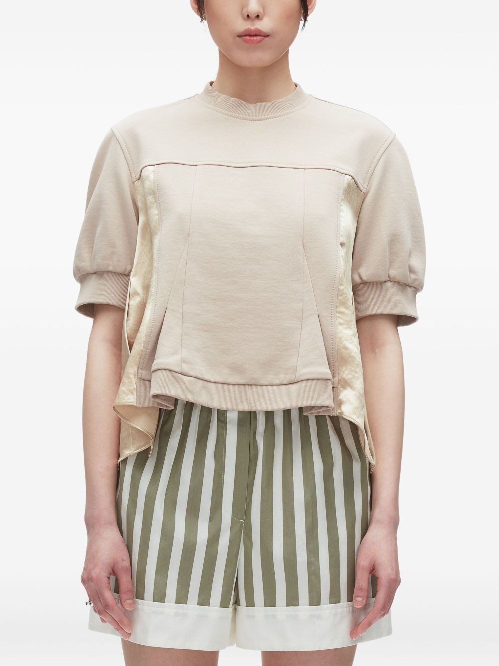 panelled cotton T-shirt - 3