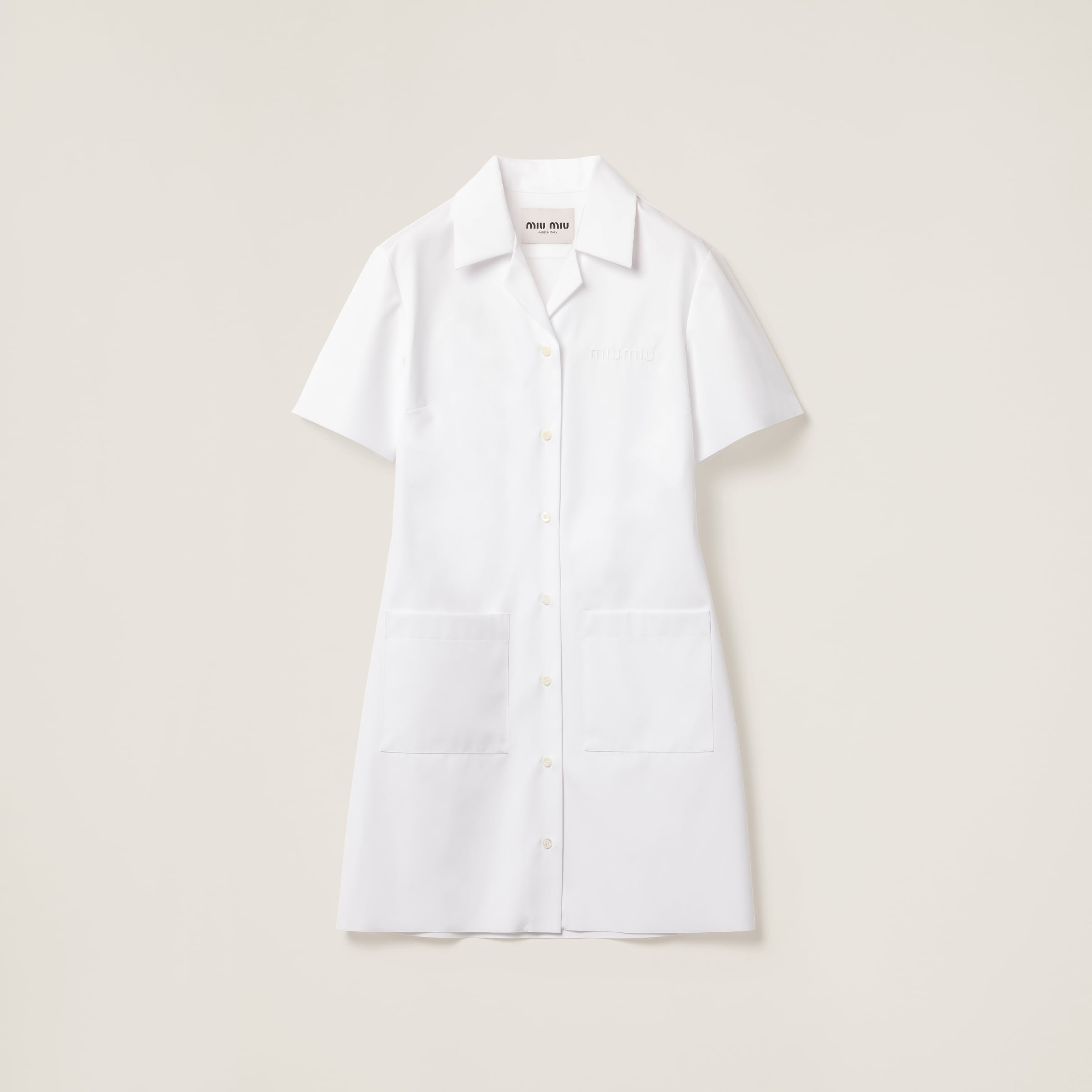 Poplin and jersey mini-dress - 1