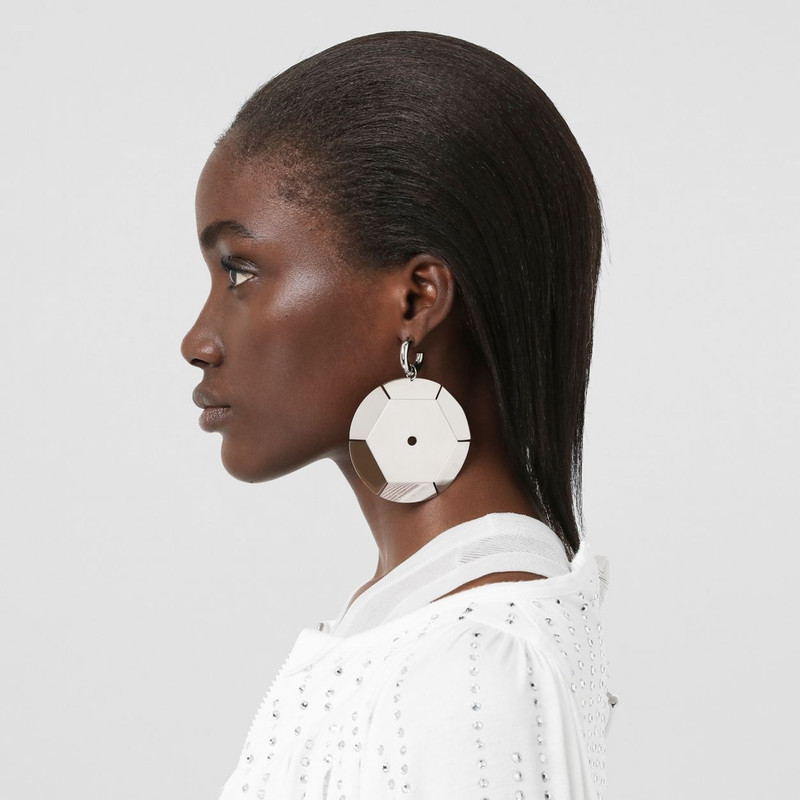 Palladium 도금된 Paillette Hoop 귀걸이 3