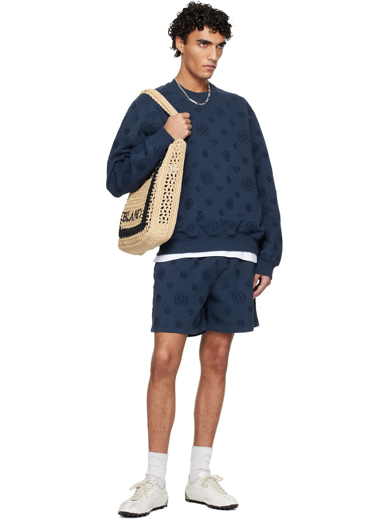 CASABLANCA Navy Applique Monogram Sweatshirt outlook