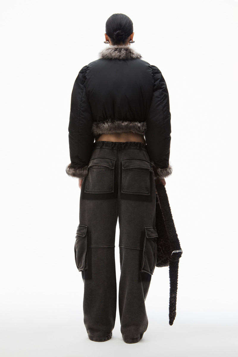 cardigan puffer with fur trim 5