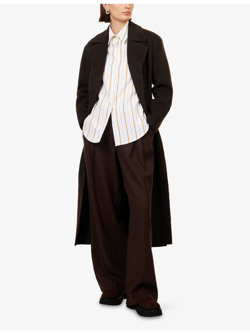 Vince Pleated Wide-Leg Stretch-Woven Trousers outlook