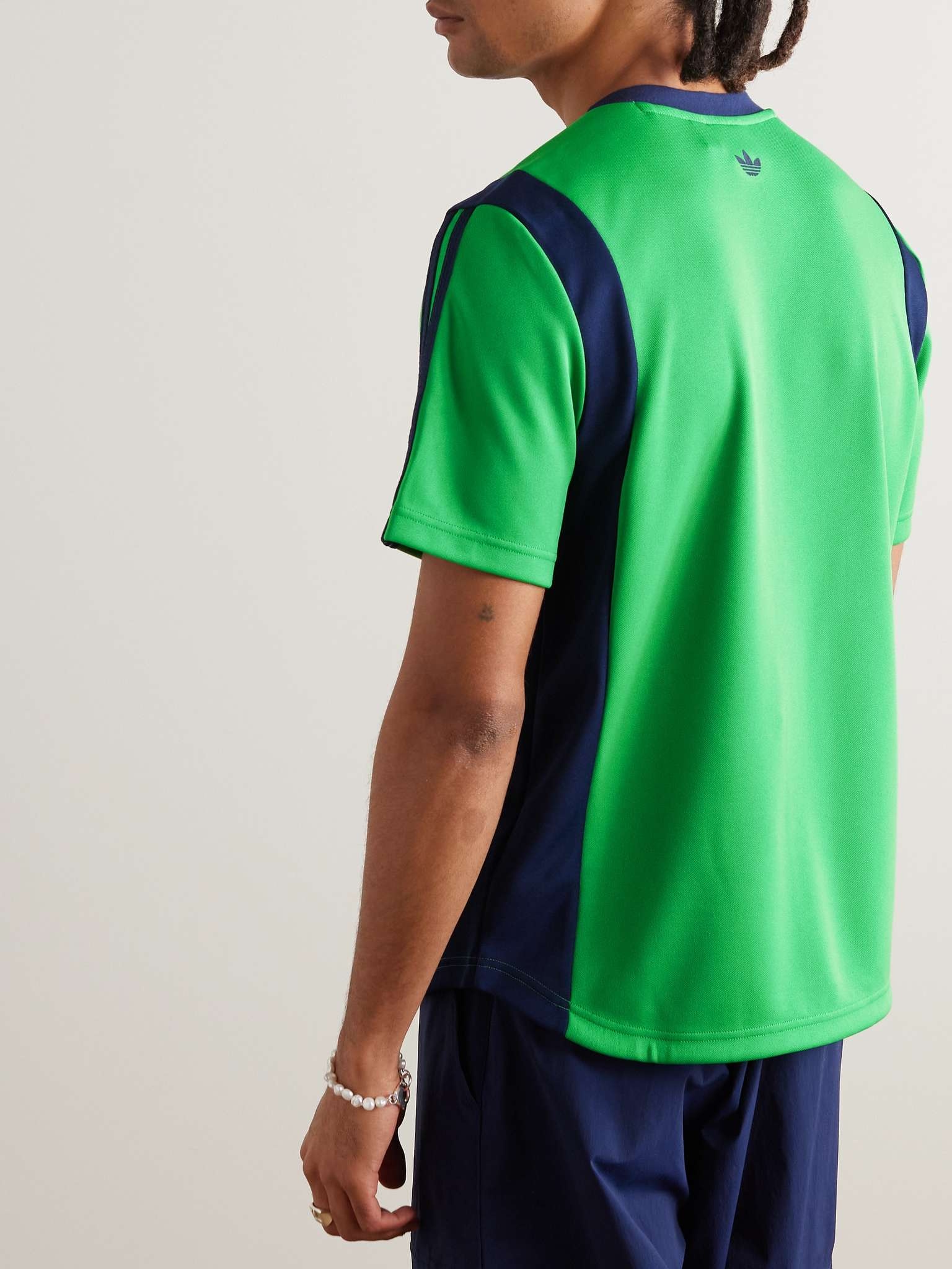 + Wales Bonner Webbing-Trimmed Striped Stretch Recycled-Jersey T-Shirt - 3