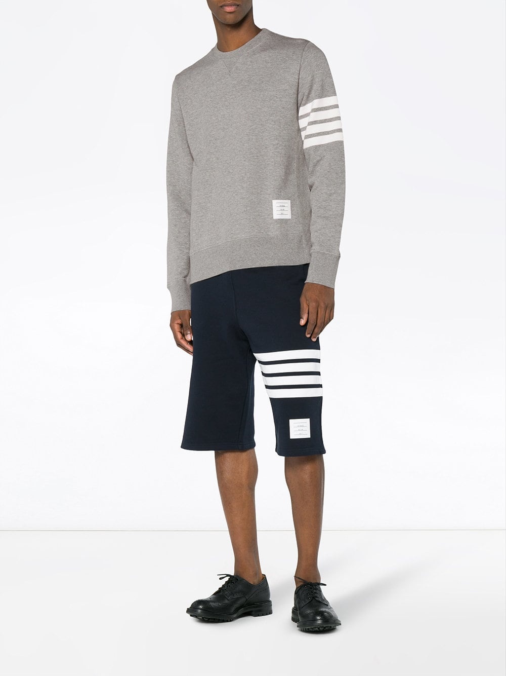 THOM BROWNE Men Classic Sweatshirt In Classic Loopback W/ Engineered 4 Bar - 3