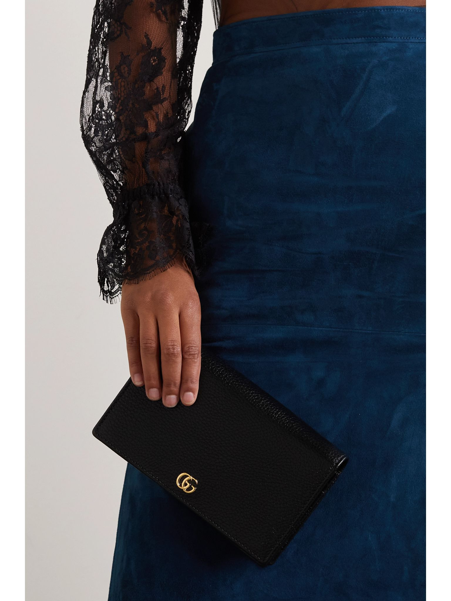 Petite Marmont textured-leather wallet Black - 6