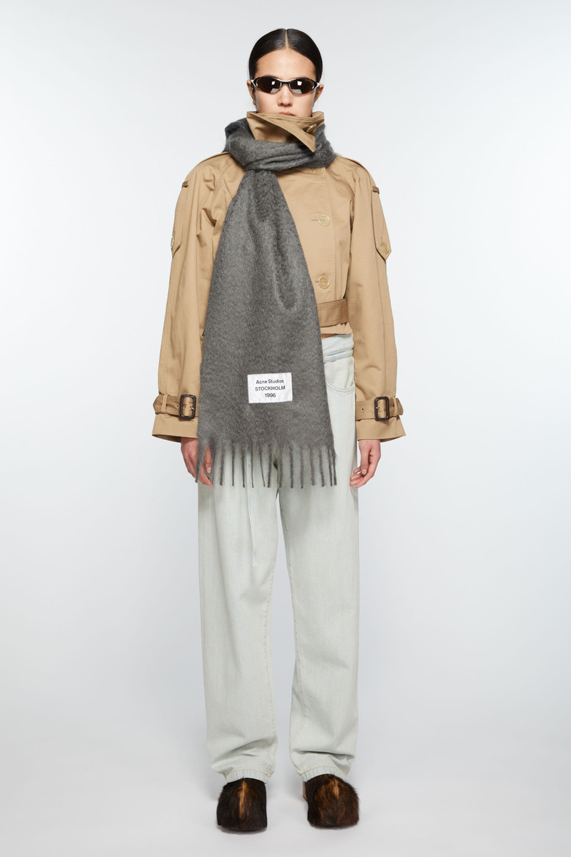 Acne Studios Fringe alpaca scarf - Grey outlook