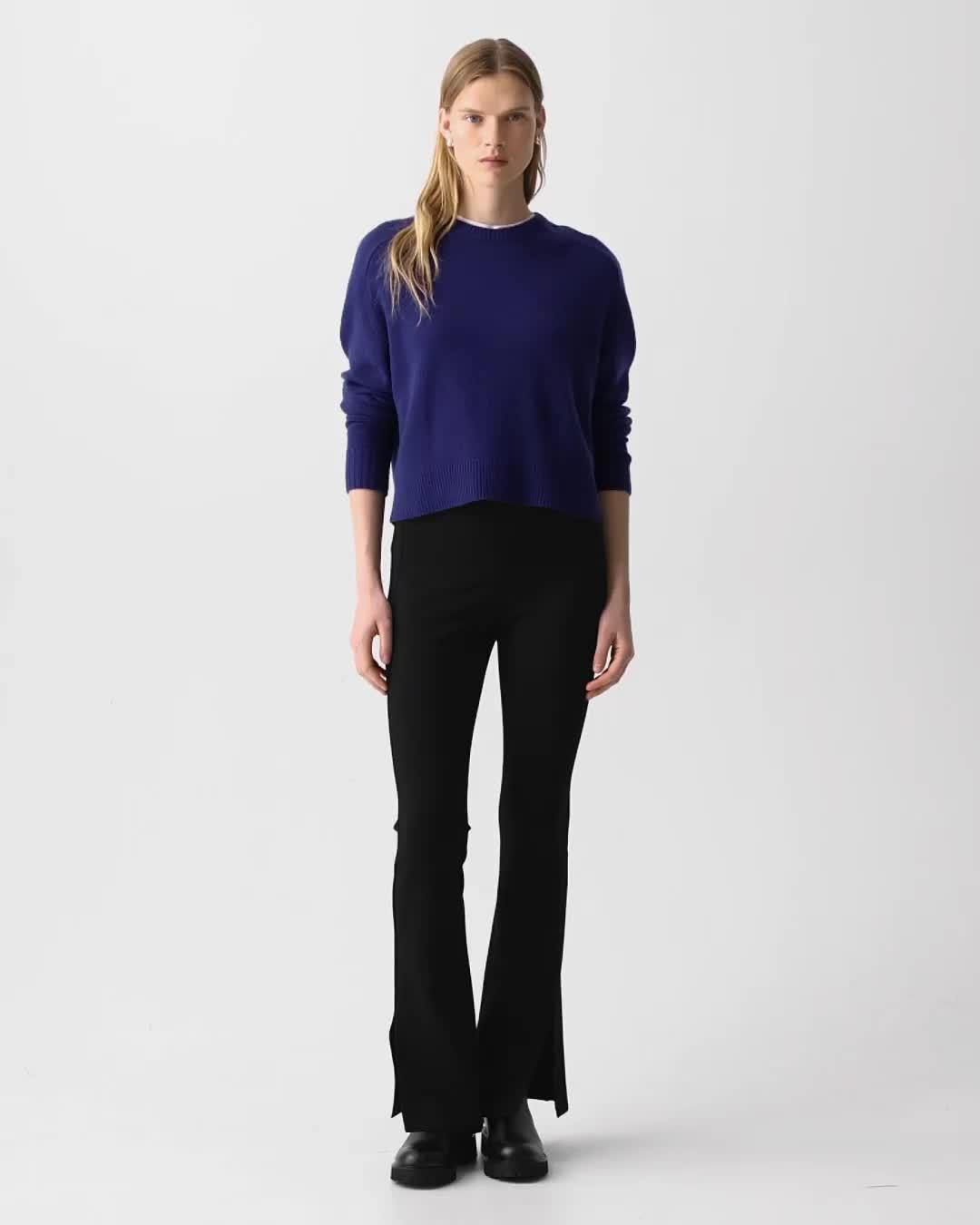 Cropped Crewneck Sweater in Cashmere - 7