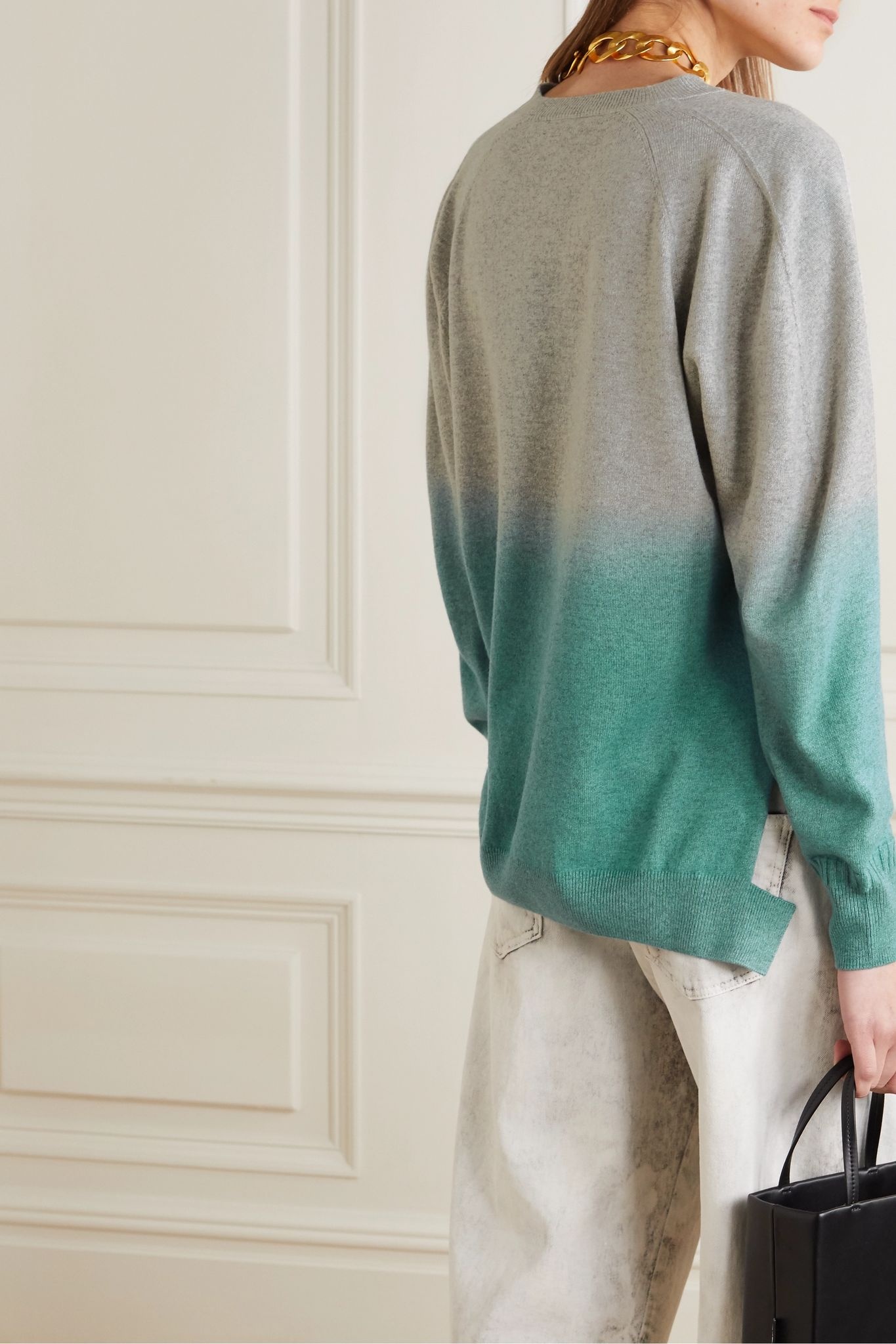 Oversized ombré cashmere and wool-blend sweater - 4