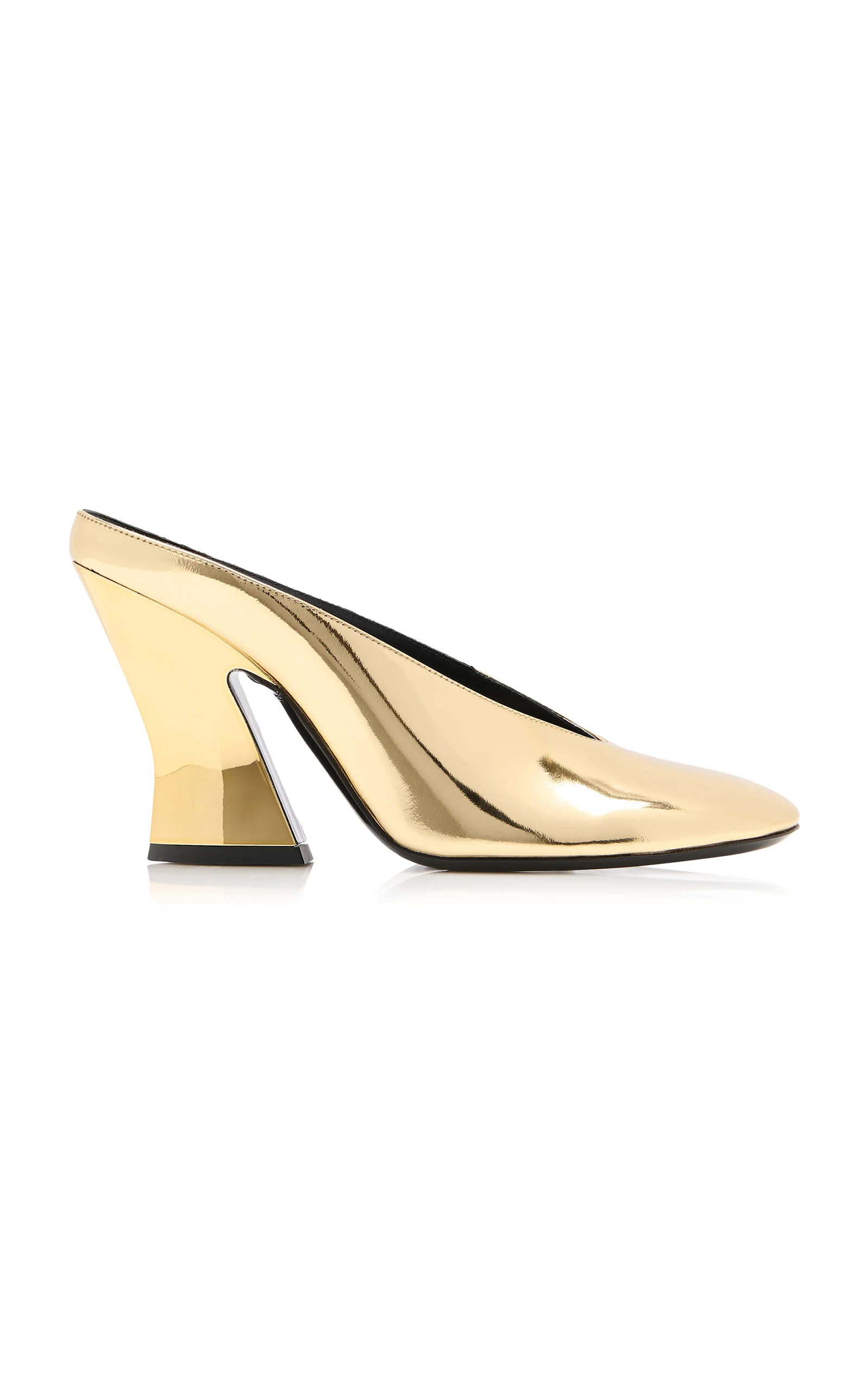 Metallic Leather Mules gold - 1