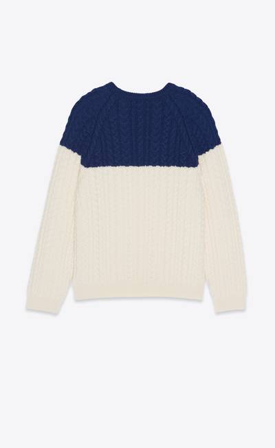 SAINT LAURENT boxy-fit patchwork sweater in wool outlook