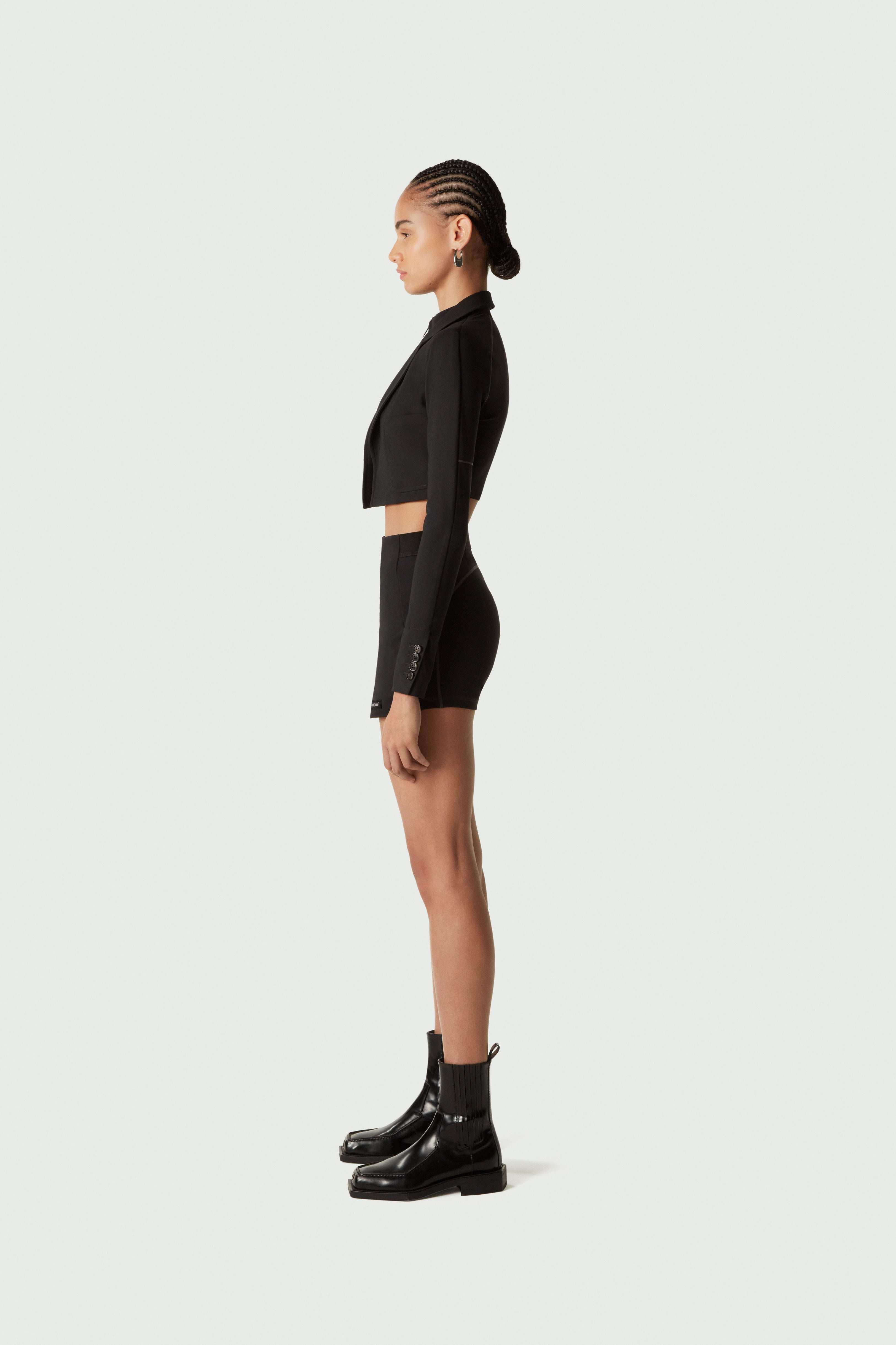 Hybrid Cropped Tailored Jacket - 3