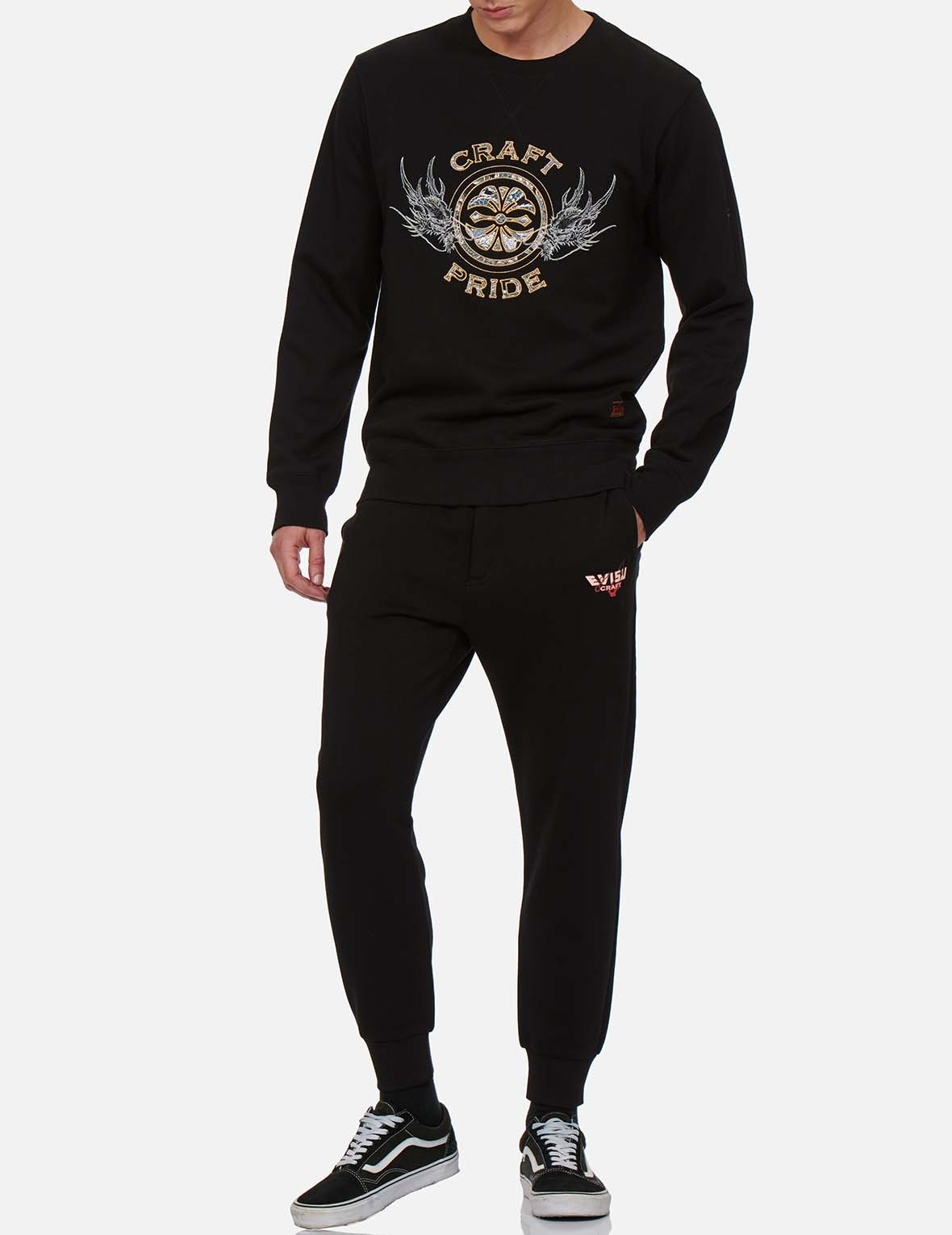 BROCADE KAMON APPLIQUÉ AND DRAGON EMBROIDERED SWEATSHIRT - 5