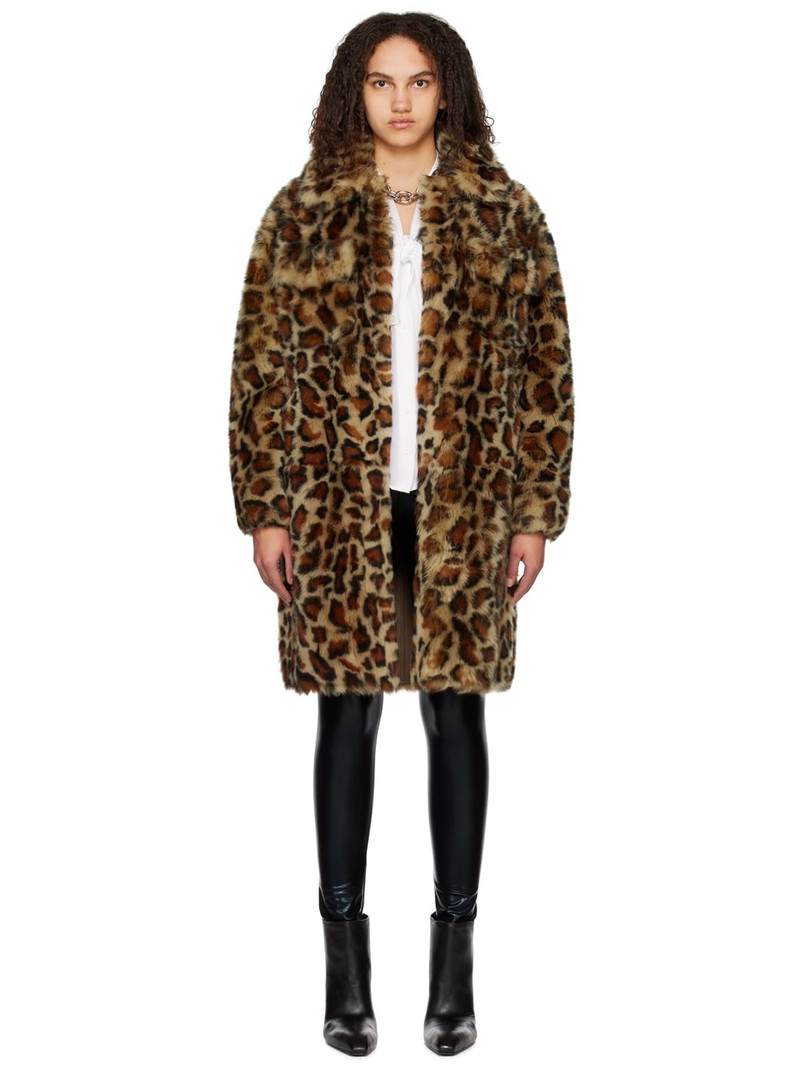 Brown Leopard Reversible Fur Coat 1