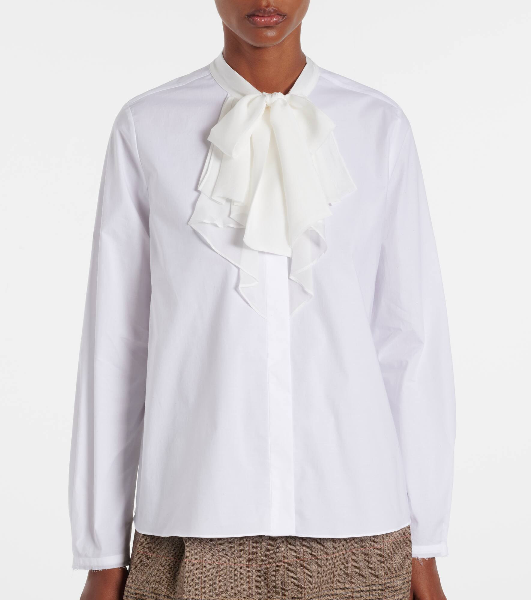 Pure Power bow-detail cotton-blend poplin shirt - 6