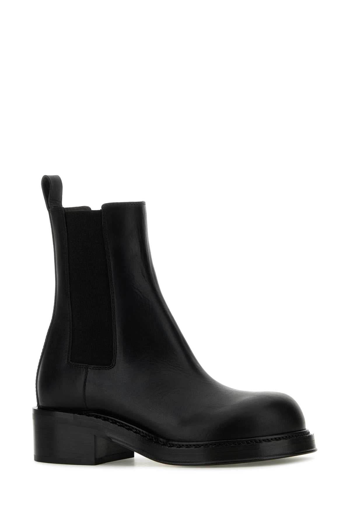 Bottega Veneta Women Black Leather Cliff Ankle Boots - 2