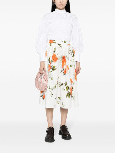 Erdem floral-print poplin skirt outlook