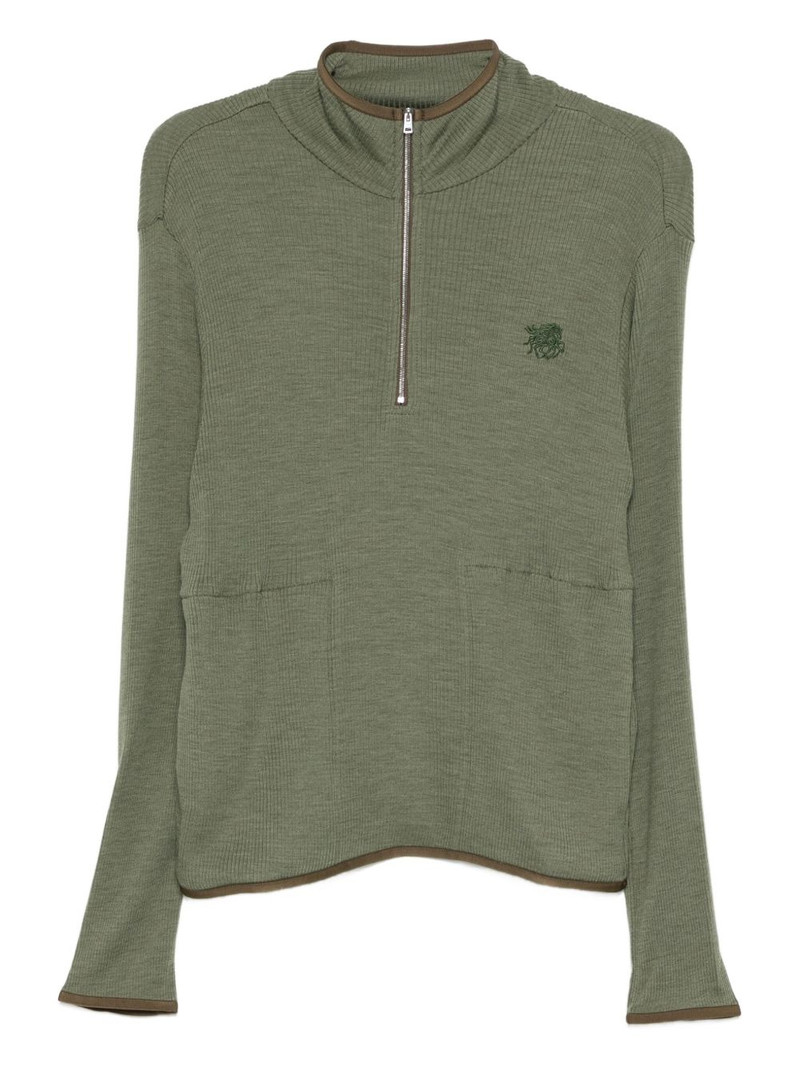 logo-embroidered half-zip sweatshirt 1