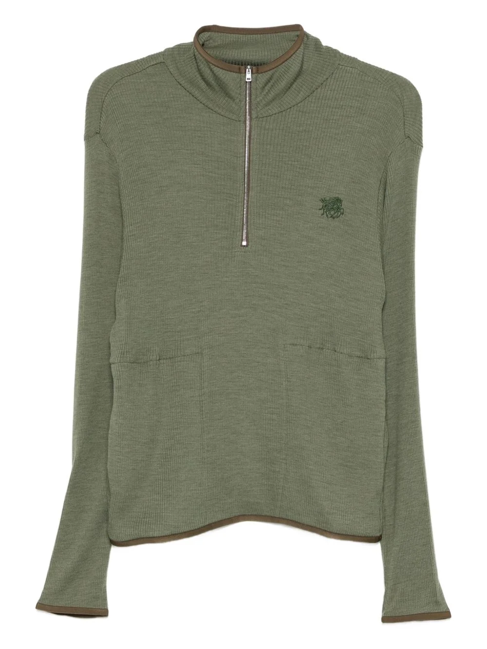 logo-embroidered half-zip sweatshirt - 1