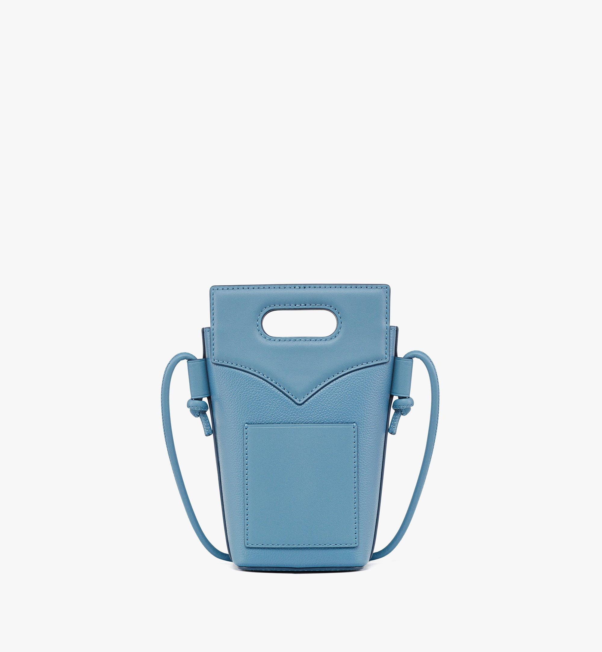 Diamond Crossbody Pouch in Embossed Leather and Calfskin - 4