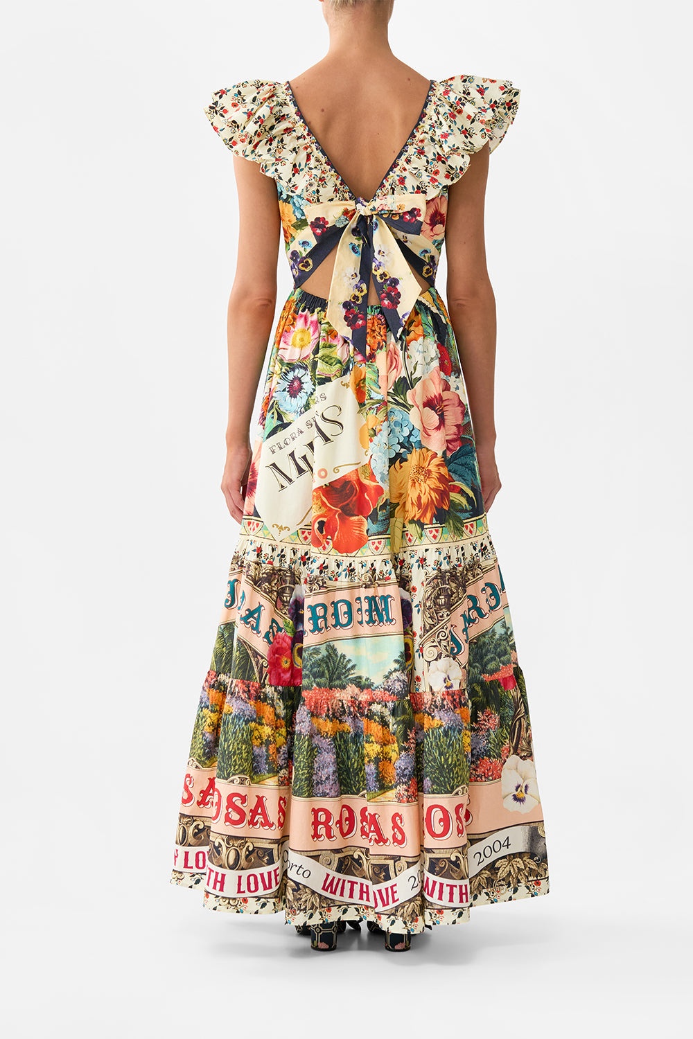 TIERED DRESS WITH NECK FRILL - 3