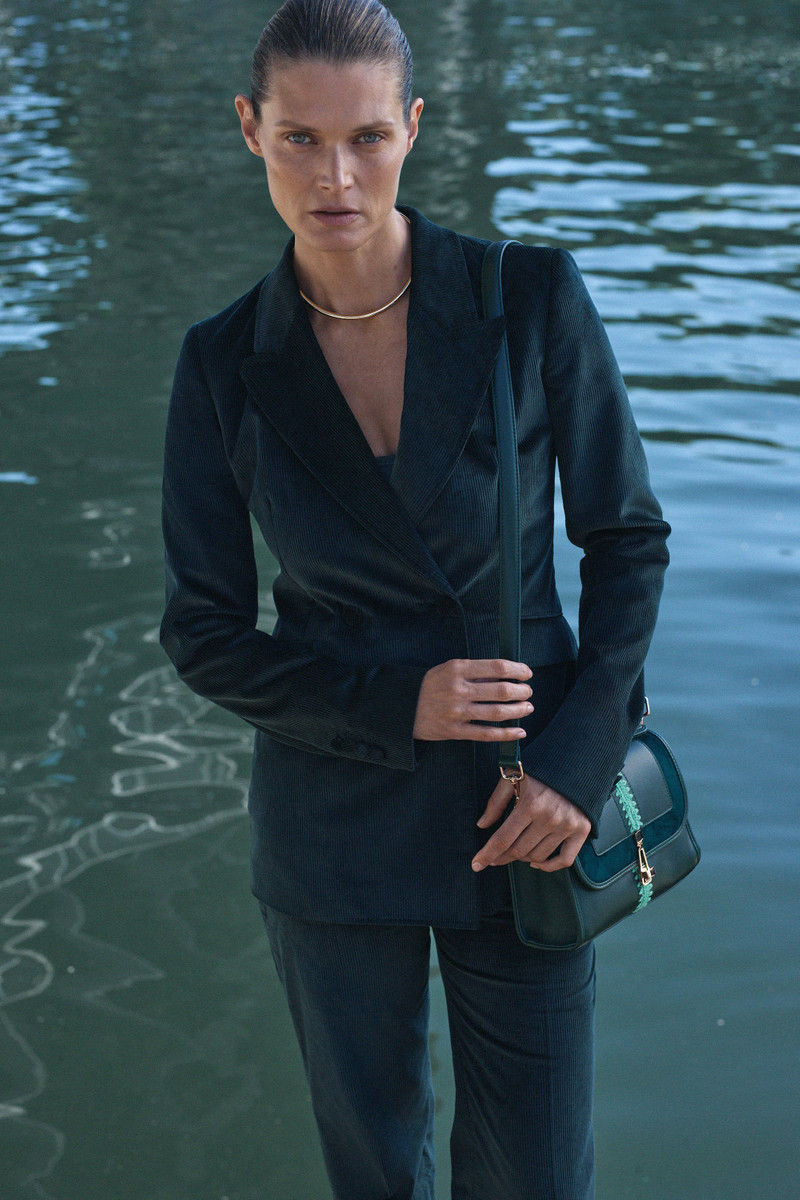 GABRIELA HEARST Vesta Flare Pant in English Green Sea Island Cotton Corduroy outlook