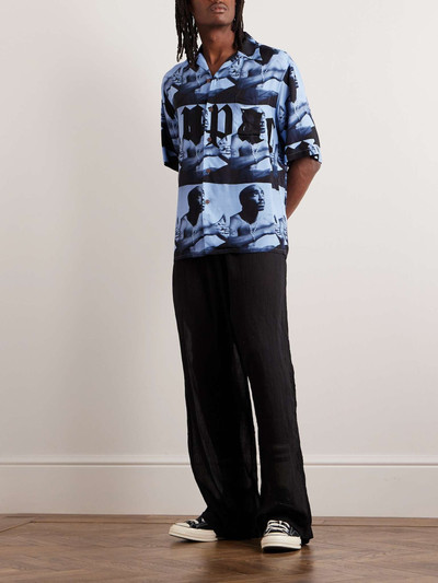 WACKO MARIA + Tupac Camp-Collar Printed Satin Shirt outlook