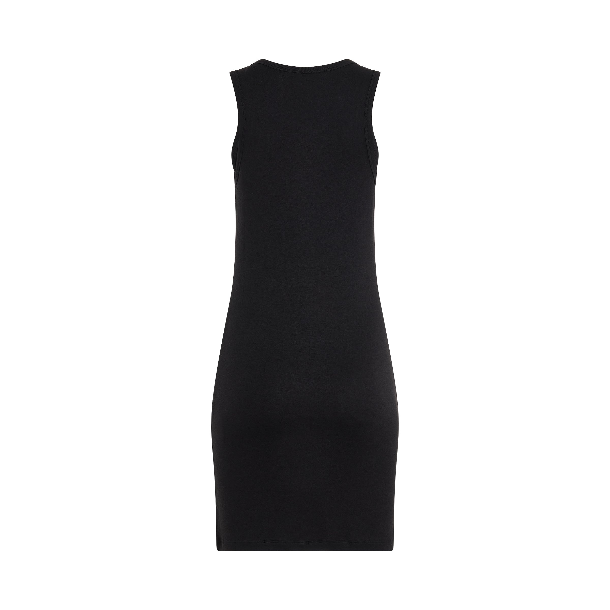 Rib Tank Dress in Black - 4