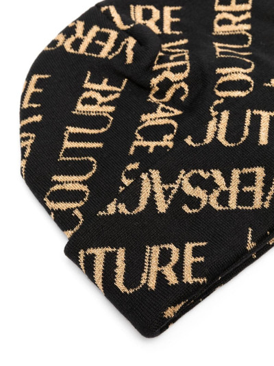 VERSACE JEANS COUTURE Couture intarsia-knit logo fine-ribbed beanie outlook