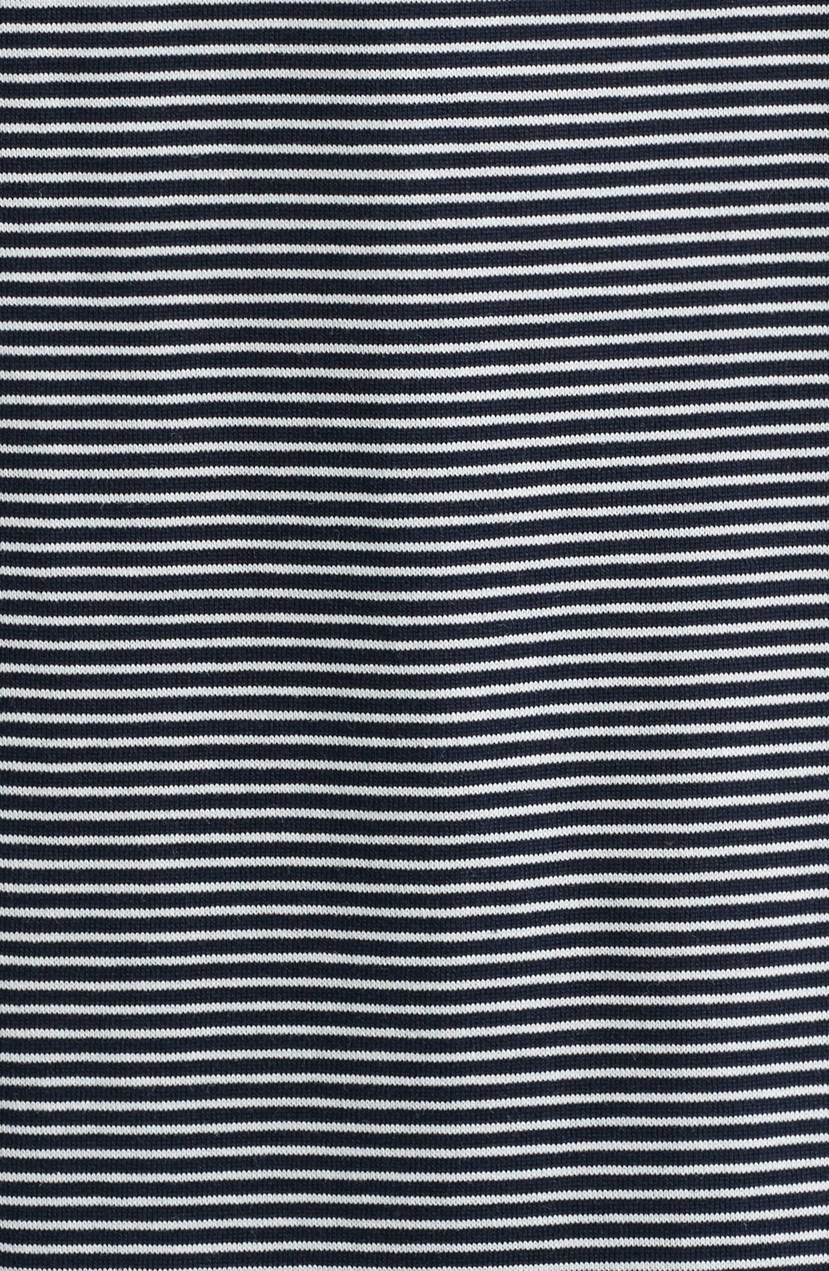Emporio Armani Stripe Nehru Collar Polo in Navy at Nordstrom - 6