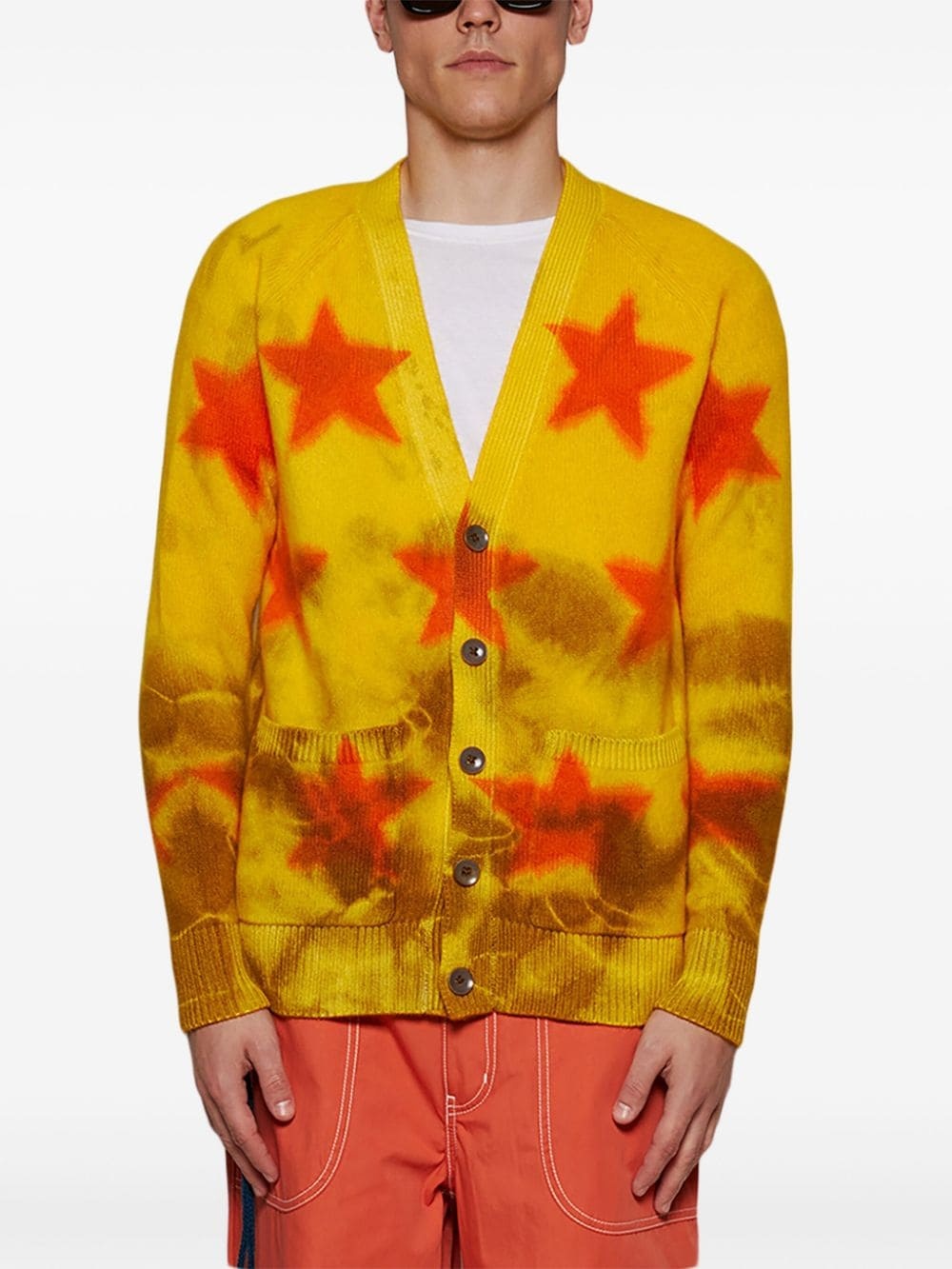 Star sprayed cardigan - 3